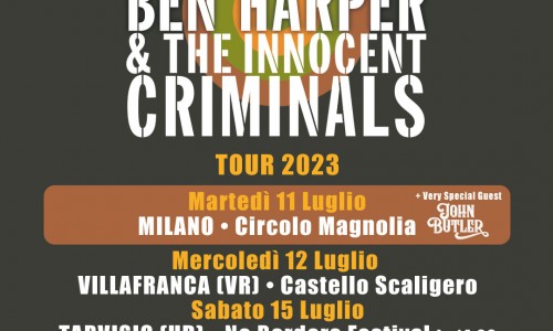 Barley Arts - Ben Harper & The Innocent Criminals, confermata la location della terza data: il 15 luglio al No Borders Music Festival ai Laghi di Fusine di Tarvisio (UD)!