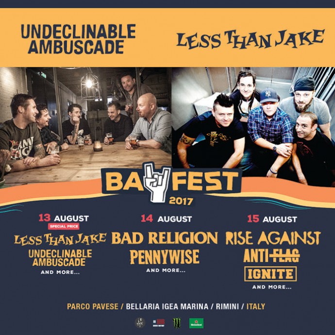 Bay Fest 2017: svelate le Line Up delle singole giornate! Si aggiunge il 13 Agosto con  Less than jake e Undeclinable Ambuscade