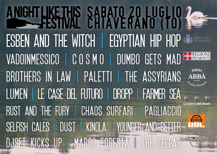 Arriva anche quest'anno il A NIGHT LIKE THIS FESTIVAL 2013, a Chiaverano il 20 luglio