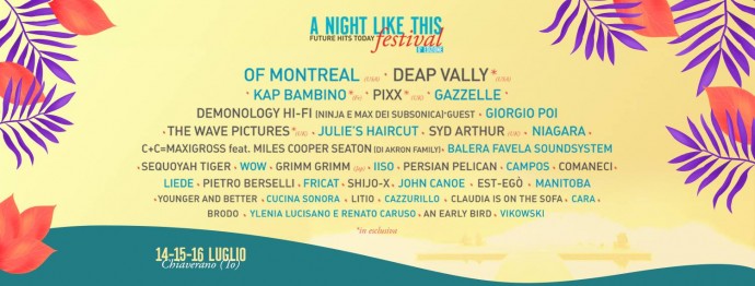  A Night Like this Festival di Chiaverano (To): anche Deap Vally, Syd Arthur, Sequoyah Tiger Wow, Comaneci, Shijo X tra gli altri in line up