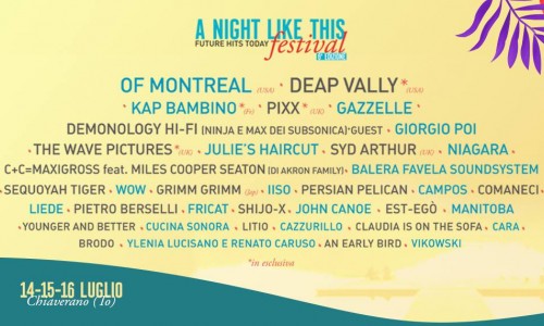  A Night Like this Festival di Chiaverano (To): anche Deap Vally, Syd Arthur, Sequoyah Tiger Wow, Comaneci, Shijo X tra gli altri in line up