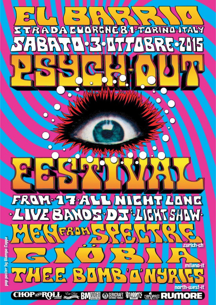 Si avvicina ... Sabato prossimo,3 OTTOBRE, 2015 PSYCH OUT FESTIVAL ad El Barrio