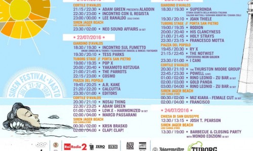 Siren festival 2016 - Line up e orari definitivi: al via il 21 luglio la terza edizione!