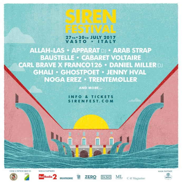 Siren Festival 2017 - Nuovi nomi: Cabaret Voltaire, Ghali, Ghostpoet, Jenny Hval, Carl Brave x Franco126, Noga Erez