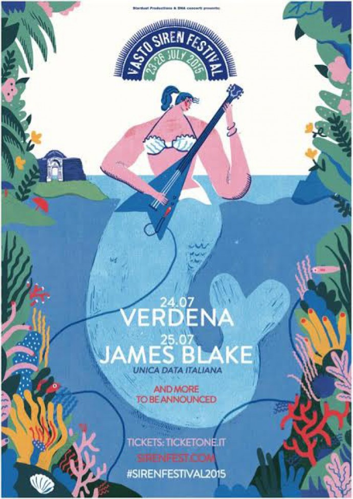 JAMES BLAKE e VERDENA headliner di SIREN FEST 2015 - Vasto 23-26 luglio.