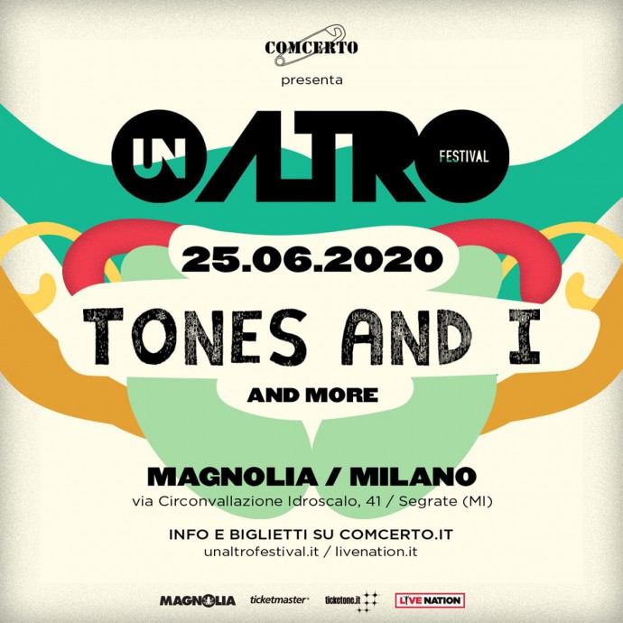 Unaltrofestival 2020: Tones And I headliner dell' VIII Edizione del festival!