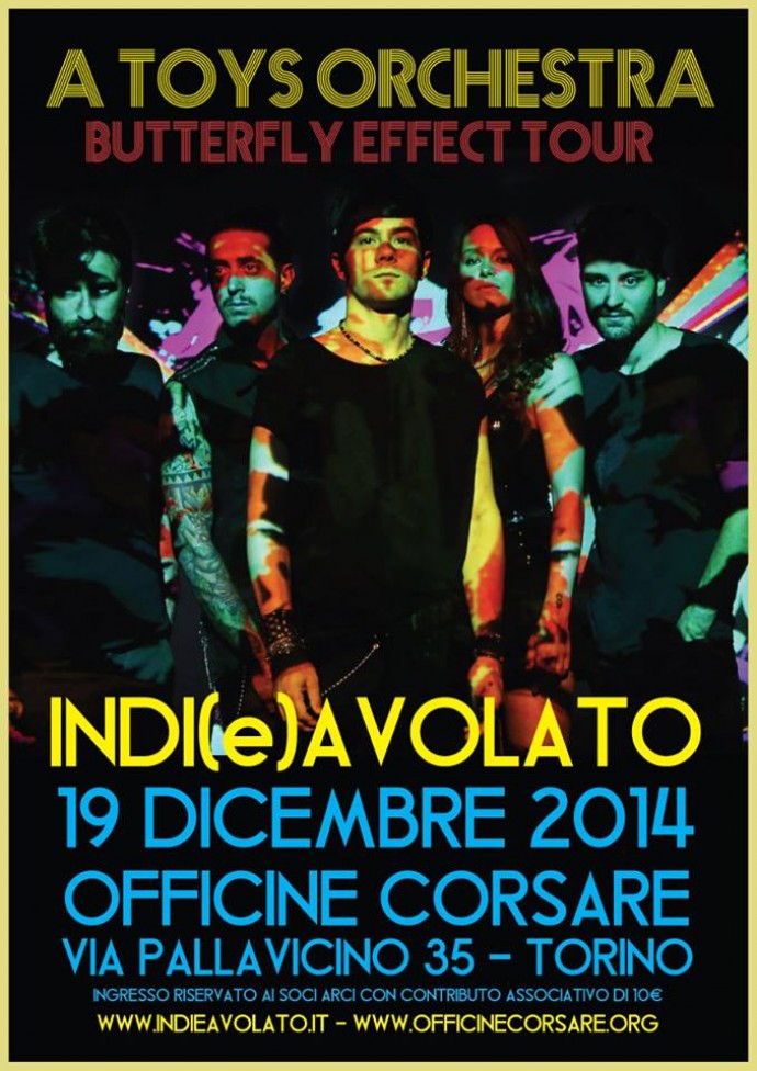 A TOYS ORCHESTRA venerdì 19 dicembre alle Officine Corsare per INDIeAVOLATO