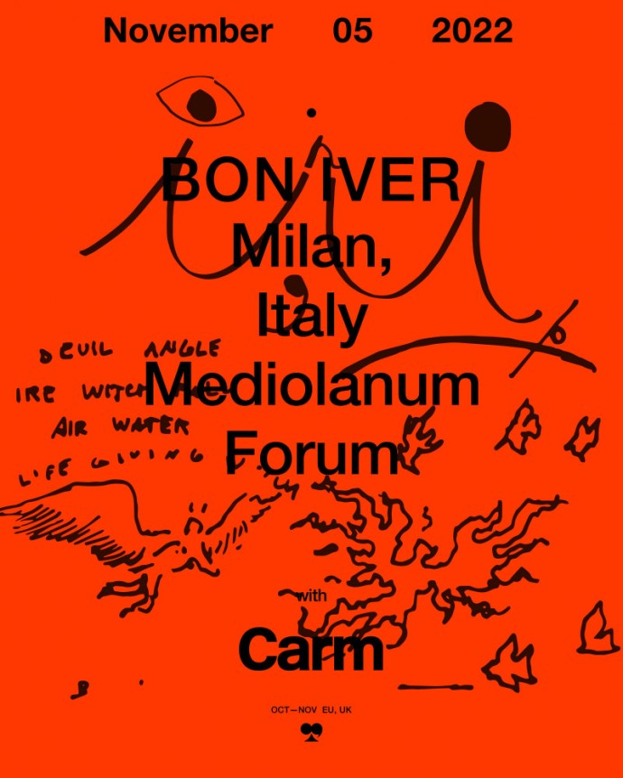Bon Iver in concerto per un'unica data italiana sabato 5 novembre al Mediolanum Forum di Assago - Milano