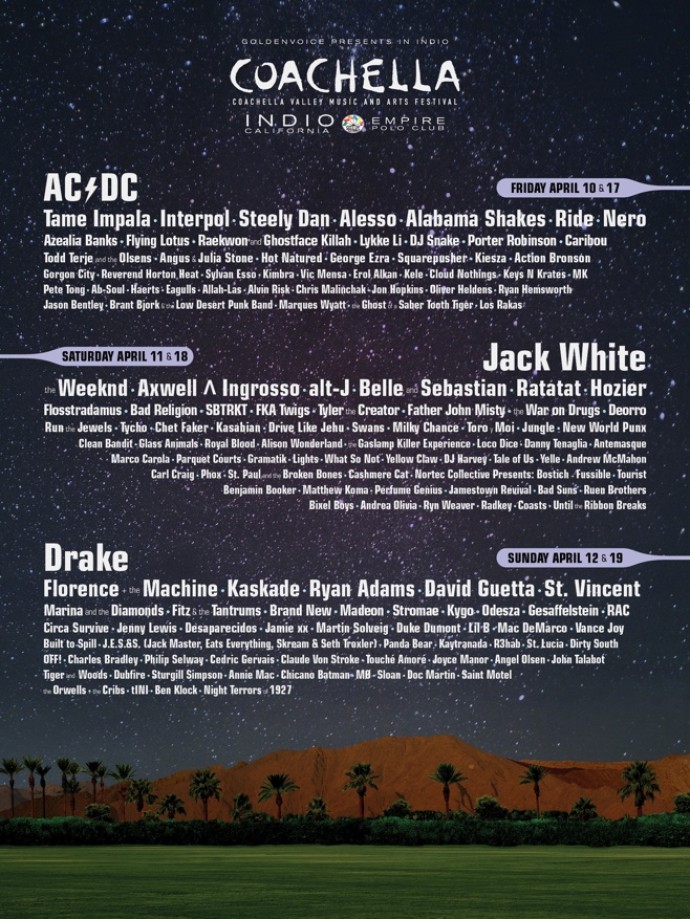 Annunciata la line-up del Coachella festival 2015!!