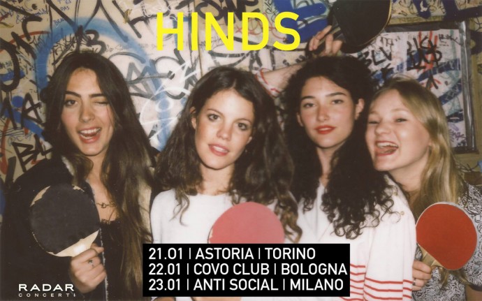 Hinds: ALBUM DI DEBUTTO E TRE DATE A GENNAIO IN ITALIA!