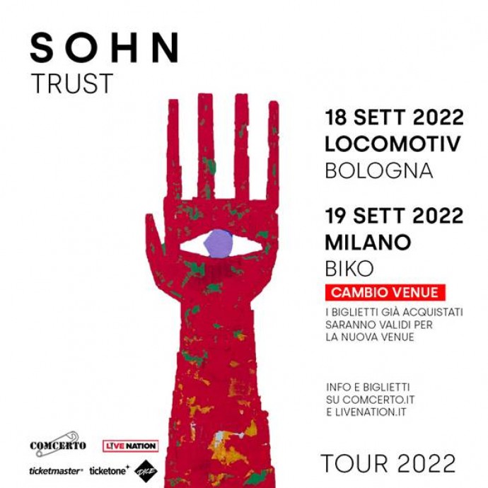 Sohn in concerto in Italia - Cambio venue per il concerto di Milano.