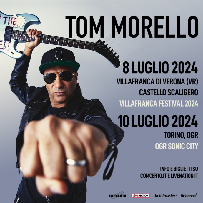 La leggenda del rock Tom Morello live in Italia a luglio!
