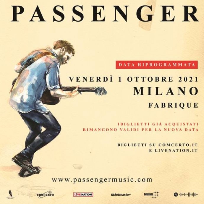 Passenger: il concerto di marzo posticipato a ottobre 2021! Video del nuovo singolo A Song For The Drunk And Broken Hearted