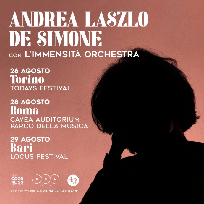 Andrea Laszlo De Simone e l’Immensità Orchestra dal vivo per tre concerti a fine agosto