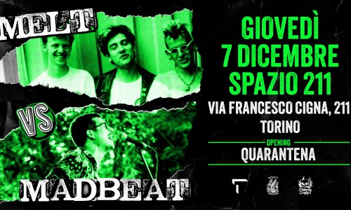 Spazio211 Torino: Eventi di giovedì 7 e venerdì 8 dicembre 2023 - Uzeda, Io Monade Stanca, Madbeat, I Melt