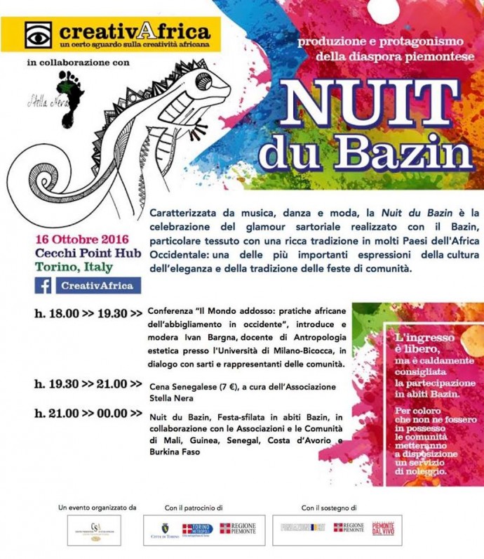 Nuit du Bazin al CecchiPoint di Torino per CreaivAfrica, Domenica 16 ottobre