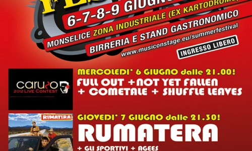 Onstage Summer Festival: a Monselice con PINO SCOTTO, RUMATERA, HERMAN MEDRANO, CHUMA CHUMS