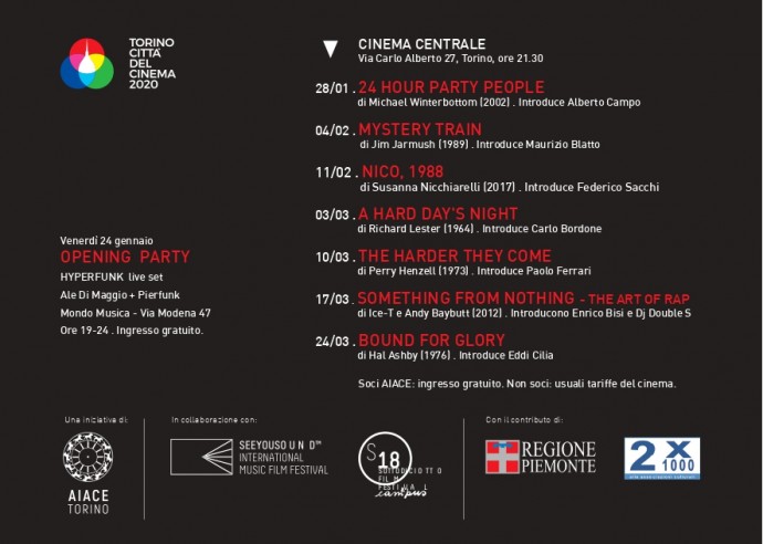 Play It Loud! – Sette Film Sul Pentagramma: Torino, Cinema Centrale - opening Party: Hyperfunk Live Set, 24 gennaio, Mondo Musica