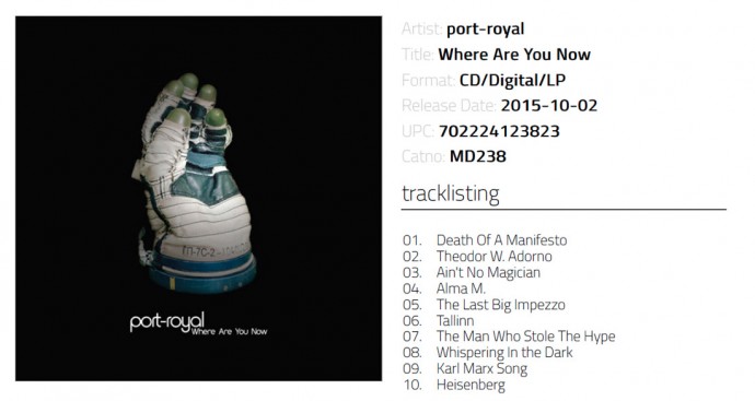 PORT-ROYAL live ven. 13/11 @ Circolo Magnolia (MI) per presentare il nuovo album 