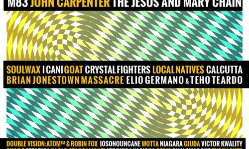 Città di Torino presenta: TODAYS - Torino 26-27-28 Agosto 2016 - JOHN CARPENTER, THE JESUS AND MARY CHAIN, SOULWAX, GOAT, THE BRIAN JONESTOWN MASSACRE, M83 e tanti altri