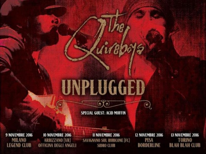 The Quireboys, Unplugged tour: ci siamo! Il 13 novembre a Torino, Blah Blah Club
