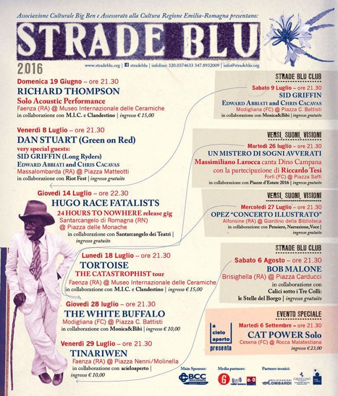 Strade Blu 2016: da giugno a settembre in Romagna con Richard Thompson, Tinariwen, Cat Power, Tortoise, Hugo Race, e altri