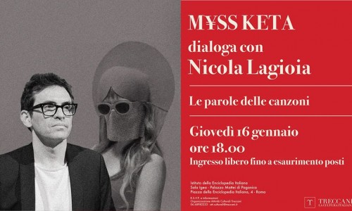M¥ss Keta dialoga con Nicola Lagioia, il 16 gennaio a Roma nella sede della Tteccani per 