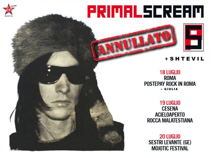 PRIMAL SCREAM: TOUR ANNULLATO