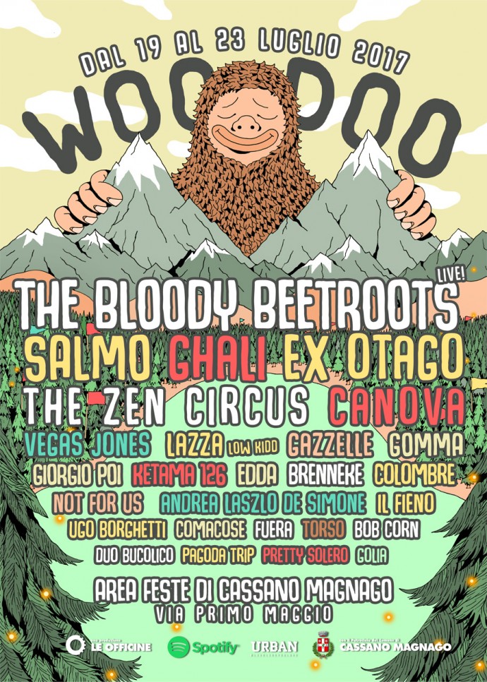 Woodoo Fest: Salmo, The Bloody Beetroots, Ghali, Zen Circus, Ex Otago, Edda, Canova e molti altri a a Cassano Magnago (Va)